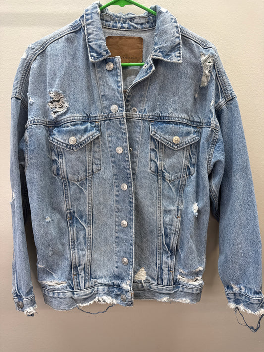 YW 0004 American Eagle Ripped Denim Jacket - XS