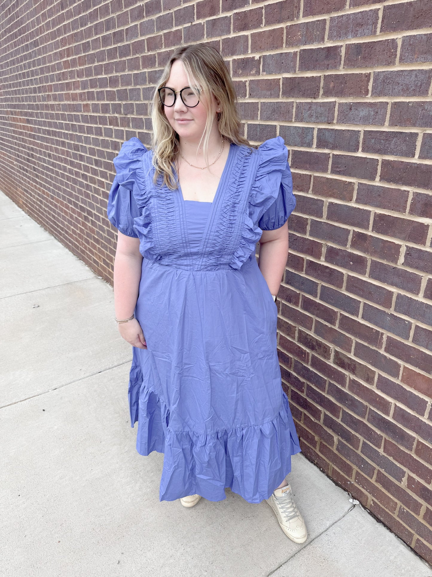 Curvy Blue Midi Dress