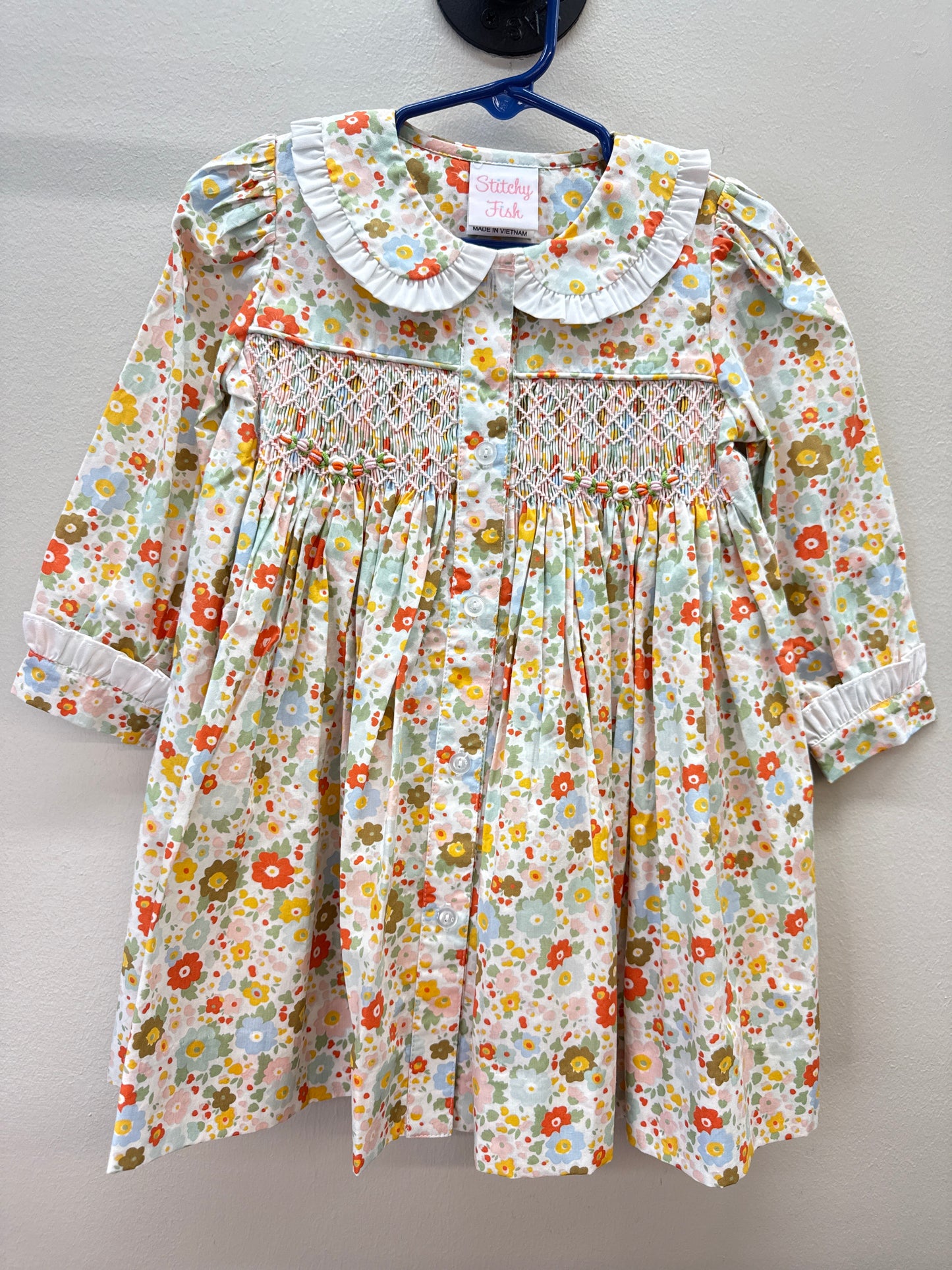 GR*0016 Stitchy Fish Floral Dress - 2T