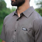 Earth Brown Button Up Performance Short Sleeve