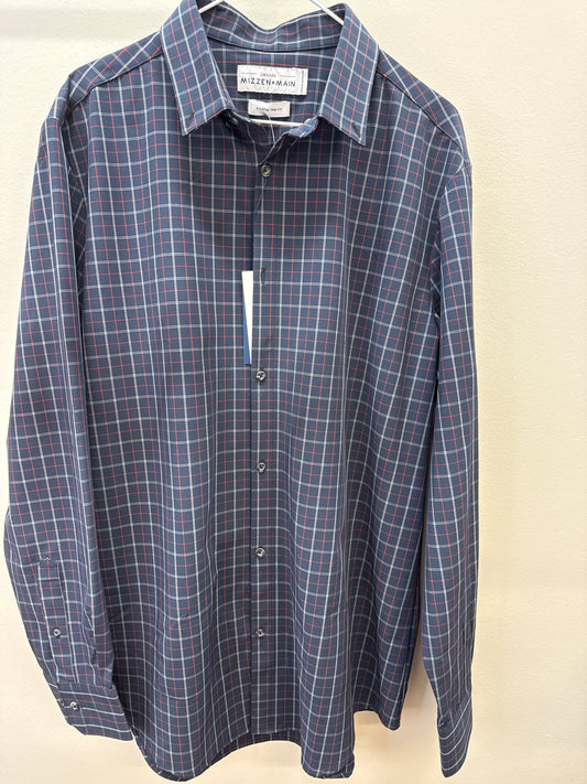 BL 0010 NWT mizzen+main navy buttonup - XL trim fit
