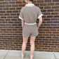 Brown Striped Romper