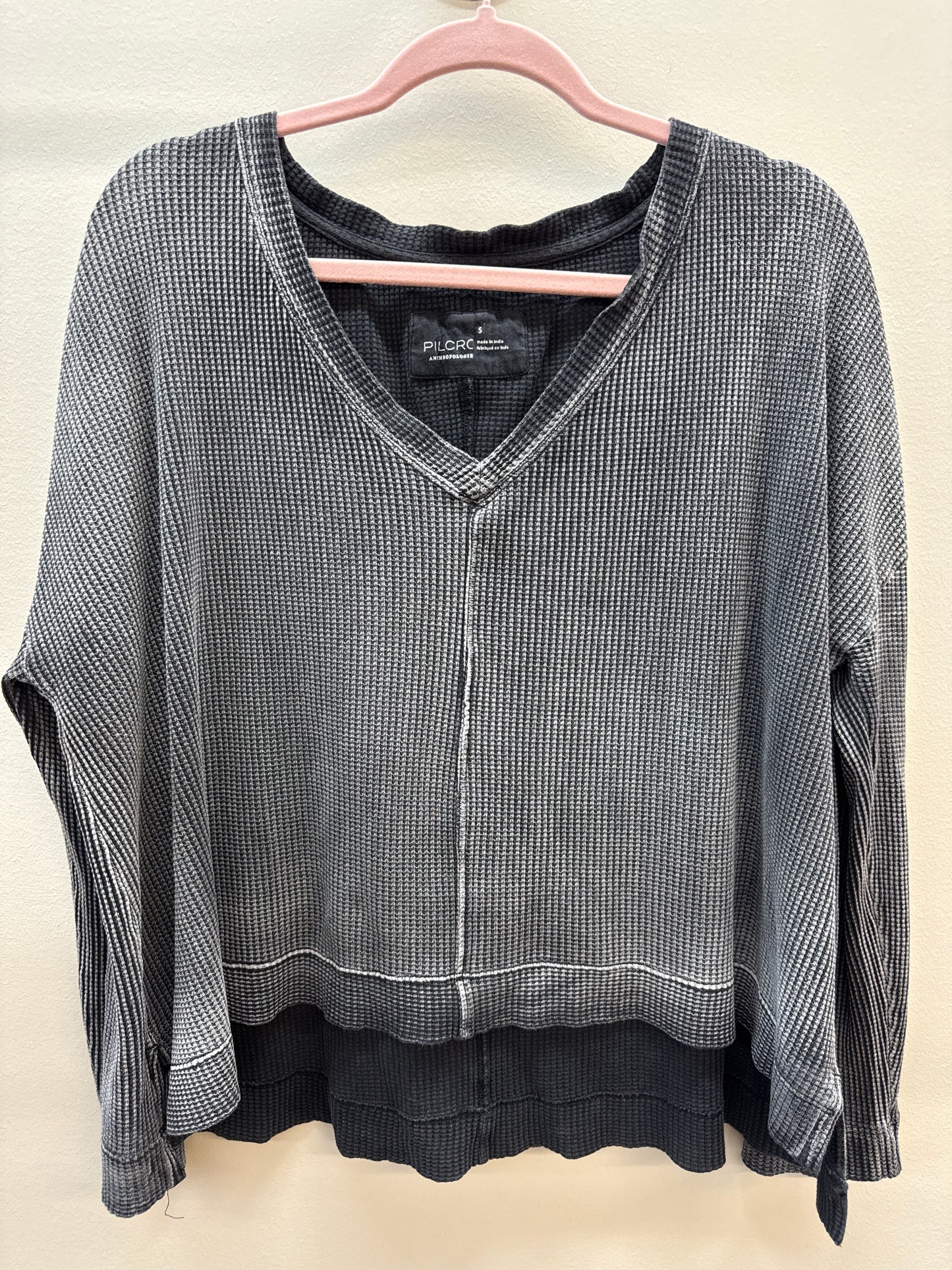 PK*0009 Anthropologie Waffle LS Top - Small