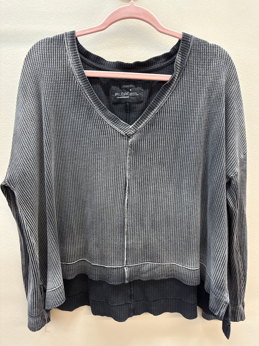 PK*0009 Anthropologie Waffle LS Top - Small