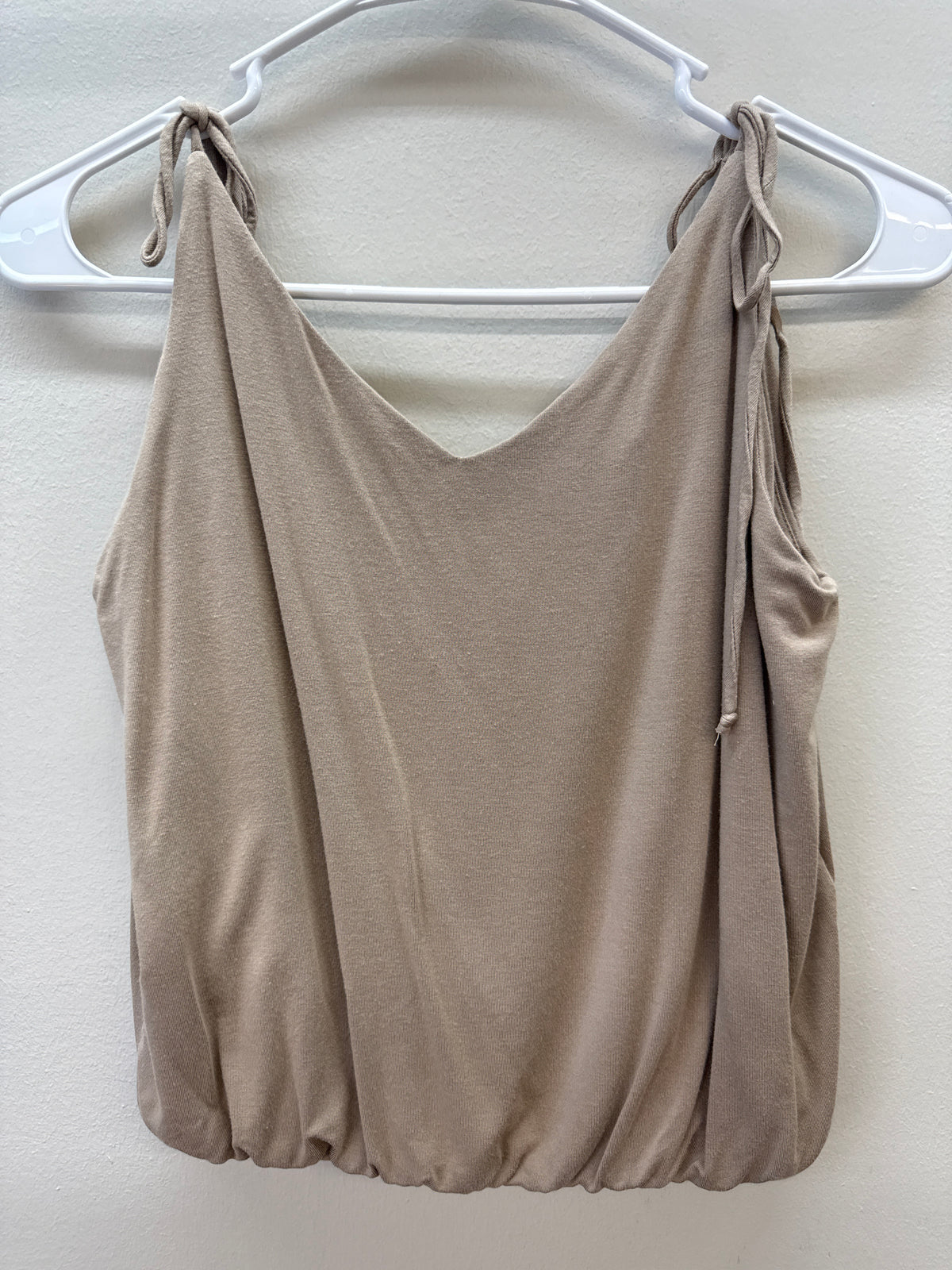 BL 0014 Tan TieShoulder Tank Top - Small