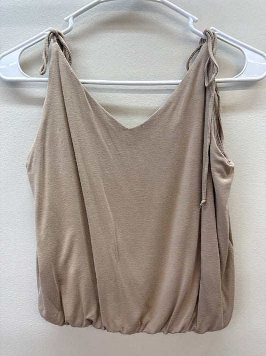 BL 0014 Tan TieShoulder Tank Top - Small