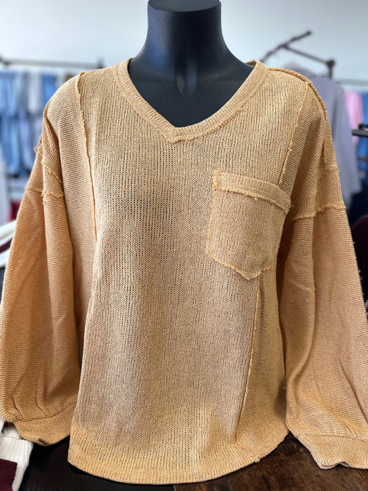 Puff Sleeve Knit Top