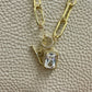 Chunky Chain Square Rhinestone Necklace