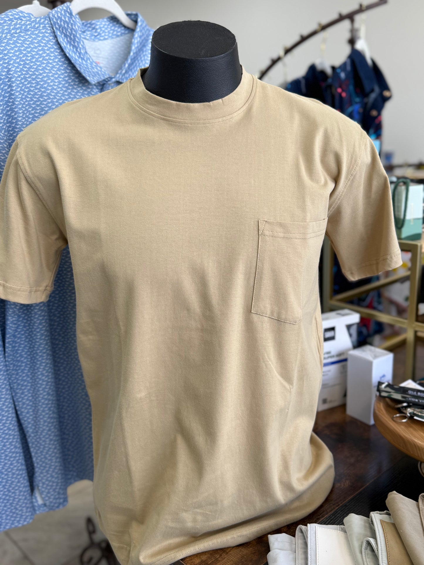Short Sleeve Pocket Tee - Taupe