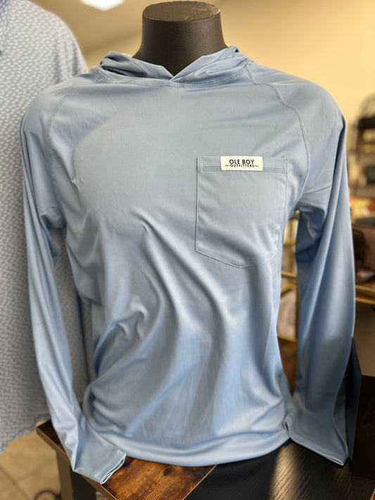 Performance Hooded Tee - Blue