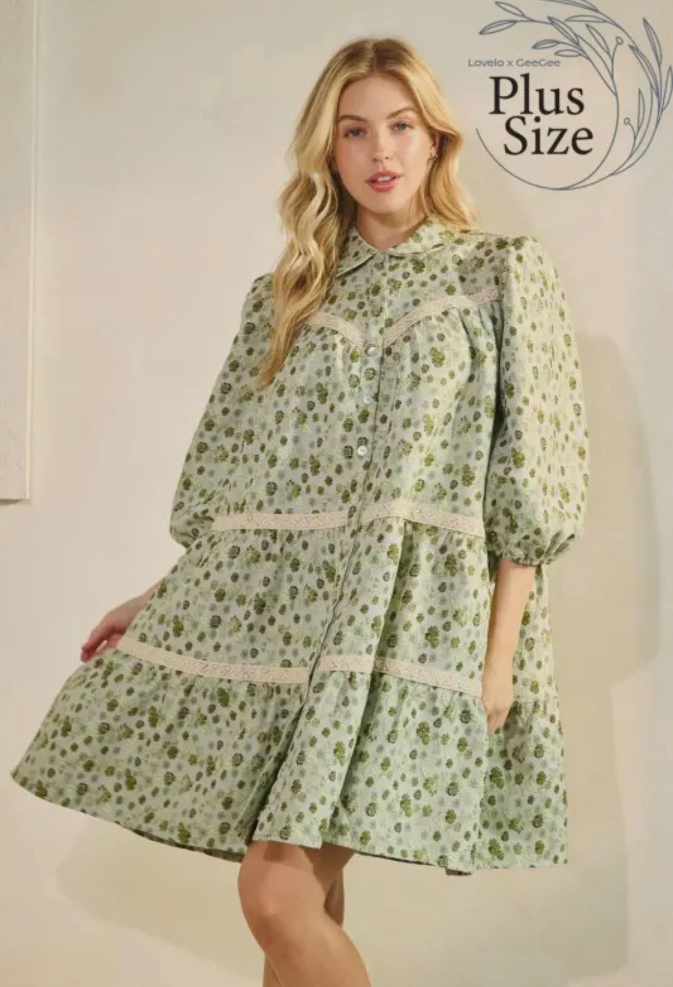 Curvy Greens & Blues Dress