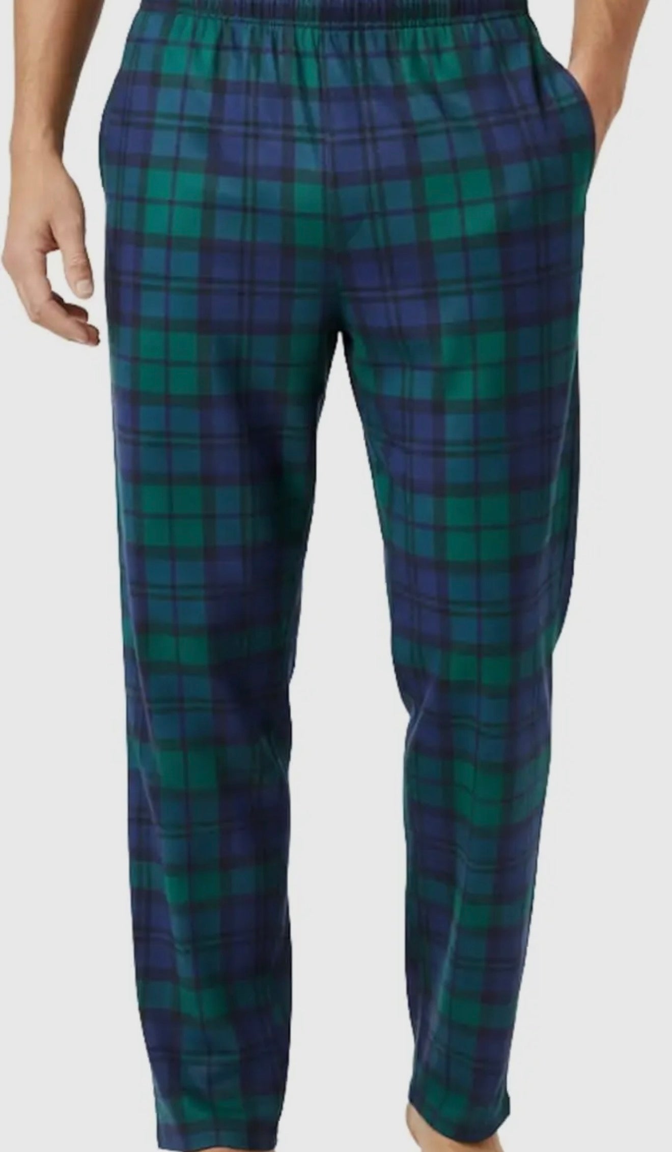 Green/Navy Plaid Men Pajama Pants