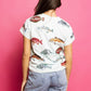 Queen of Sparkles Mint Multi Fish Tee