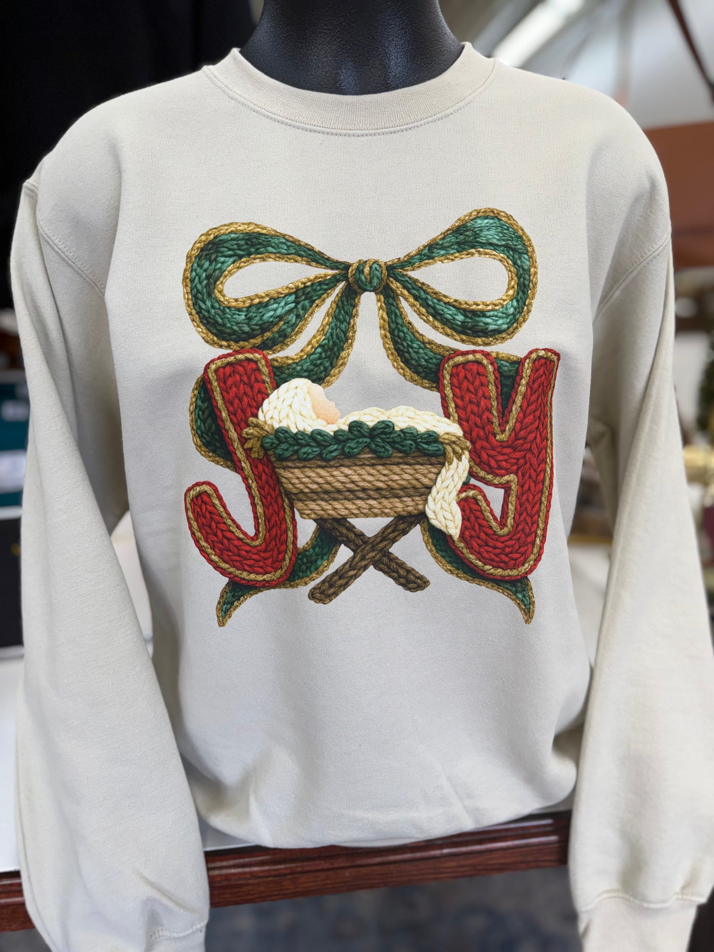 Faux Yarn Joy Manger Sweatshirt