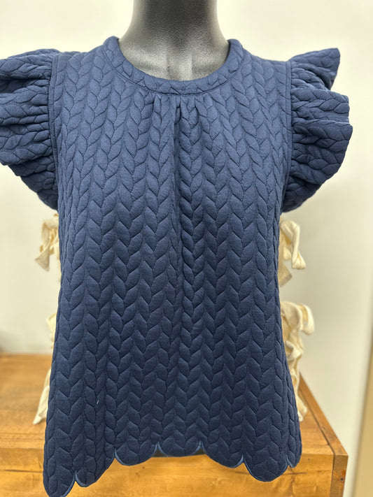 Navy Quilted Top