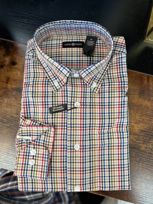 Long Sleeve Multicheck Button Up - Multi