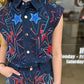 Queen of Sparkles Denim Groovy Star Romper
