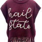 Queen of Sparkles Maroon Hail State Fringe Sweater Vest