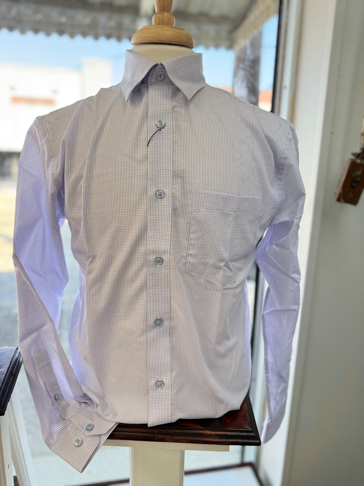 Purple/Blue MicrocheCK LS Button Down