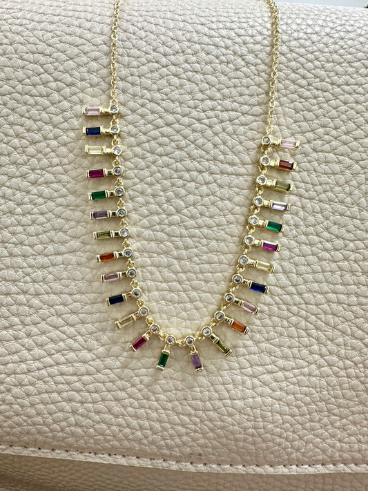 Rainbow Bar Necklace