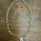 Chunky Chain Square Rhinestone Necklace