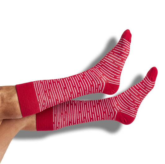 Cardinal Broken Stripe Dress Socks