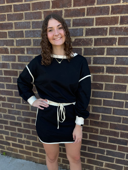 Black/Cream Skort Set