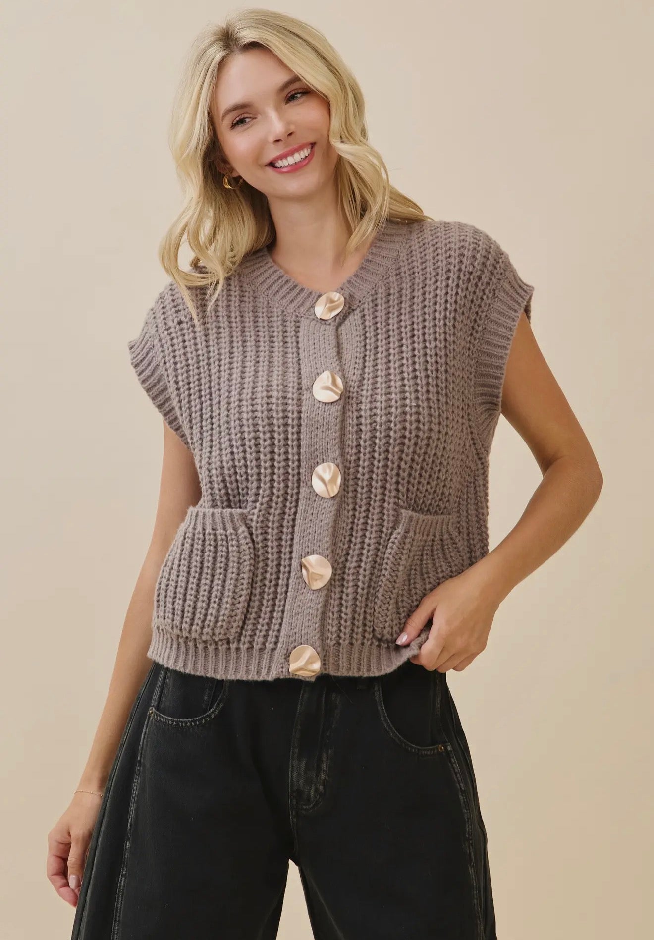 Crochet Knit Sweater Vest