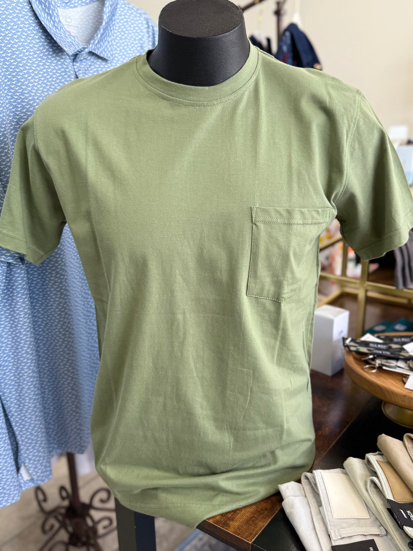 Short Sleeve Pocket Tee - Sage