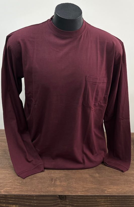 Long Sleeve Pocket Tee - Port
