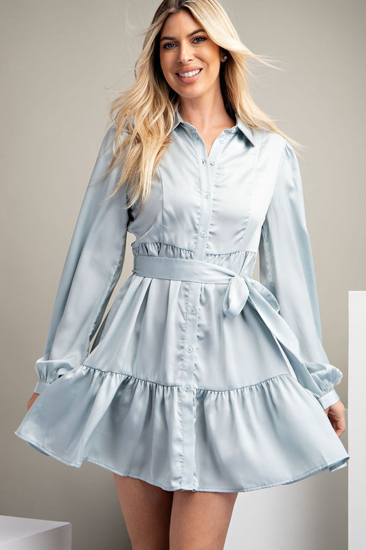 Sky Blue Button Down Dress