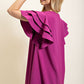 Plum Ruffle Sleeve Dress