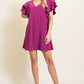 Plum Ruffle Sleeve Dress