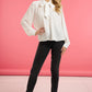 Off-White Top with Neck Tie