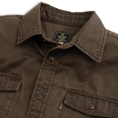 Keel Antique Cotton Button Down: Brown