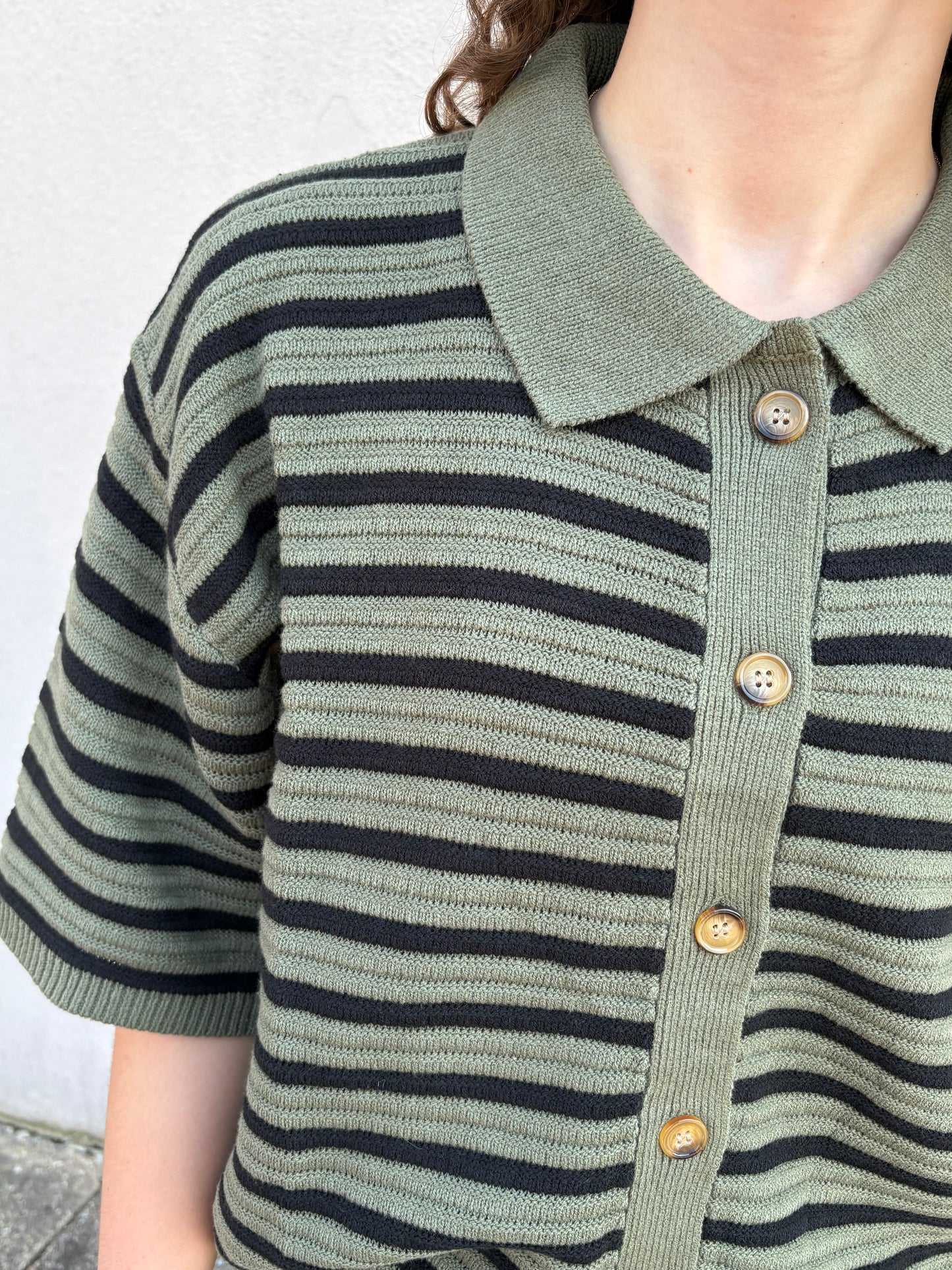 Olive Stripe Short SET