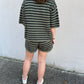 Olive Stripe Short SET