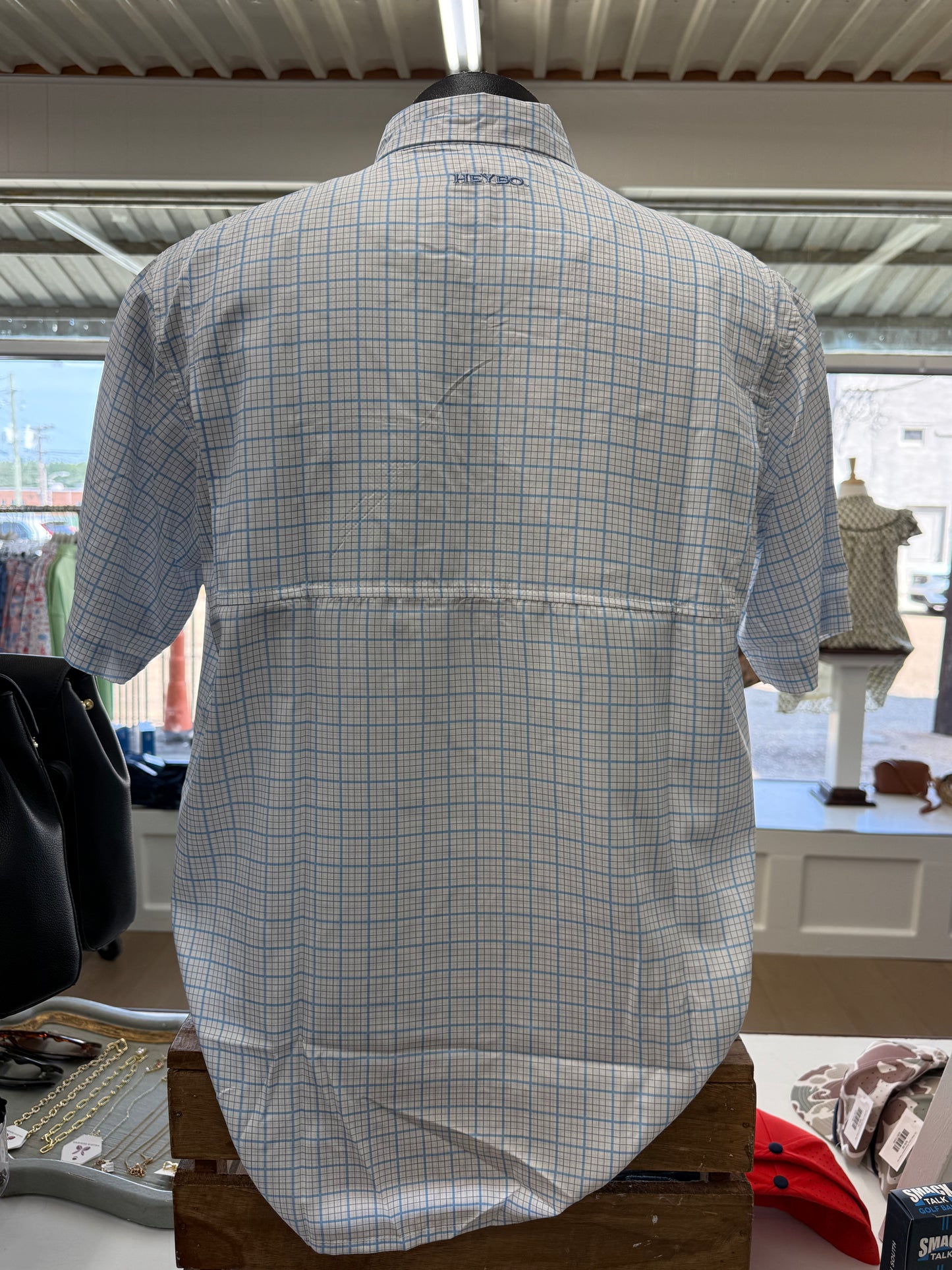 The Beaufort Short Sleeve: White Blue/Plaid