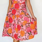 Pink Flower Midi Dress