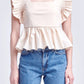 Square Neckline Ruffled Top