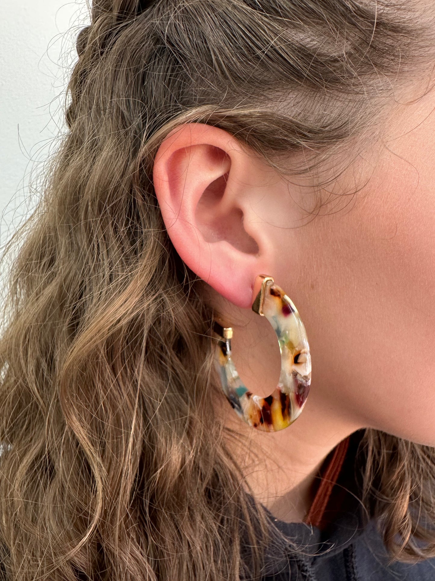 Colorful Flat Hoop Earrings