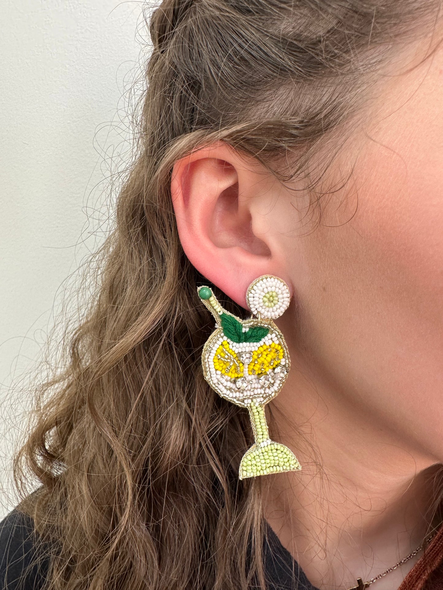 Lemon Glass Beaded Earrings