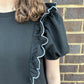 Scallop Edge Knit Mini Dress