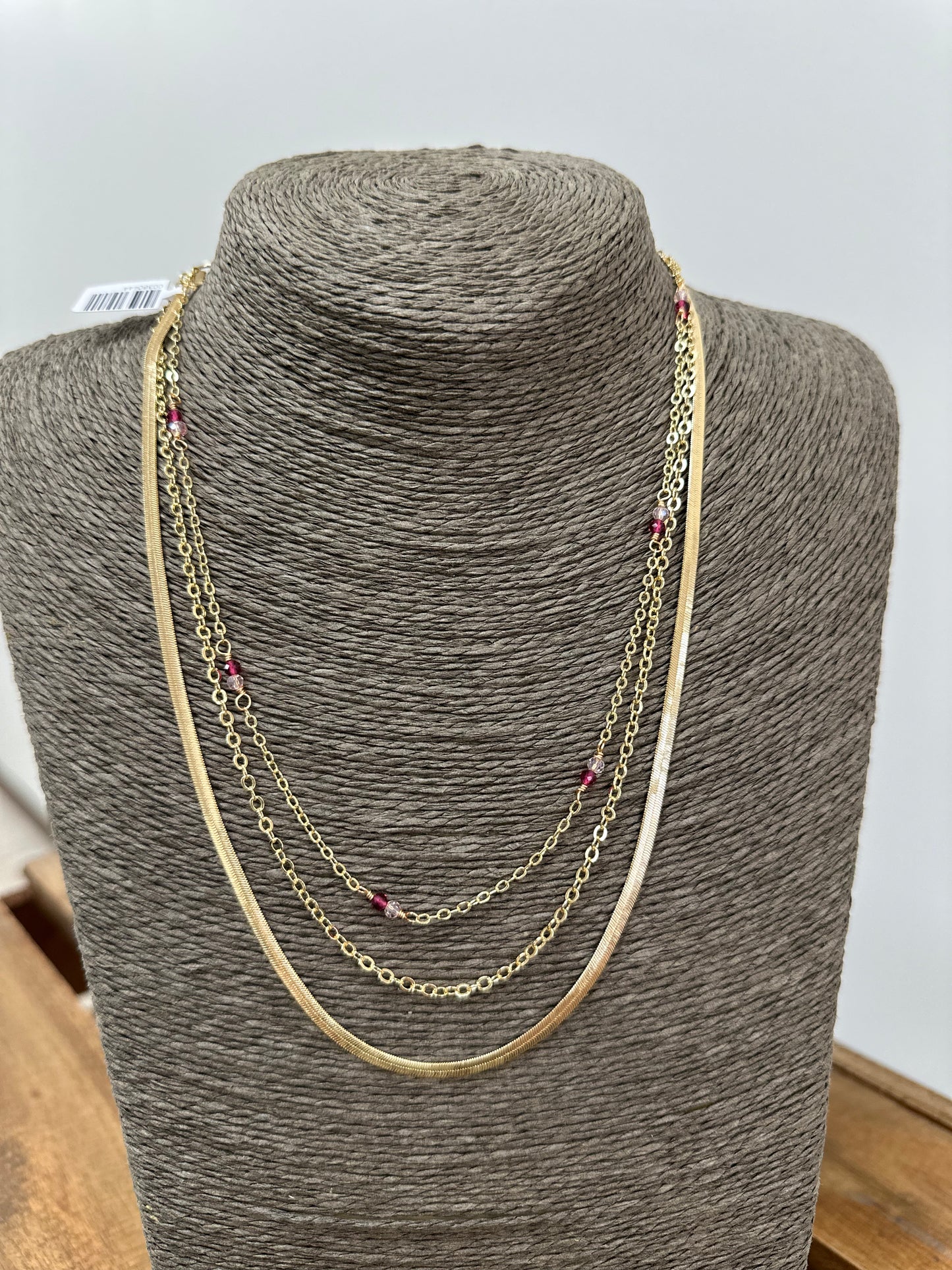 Triple Gold Layered Necklace
