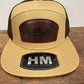 Red Leg Coffee Leather Buckle Patch 7 Panel Hat
