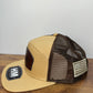 Red Leg Coffee Leather Buckle Patch 7 Panel Hat