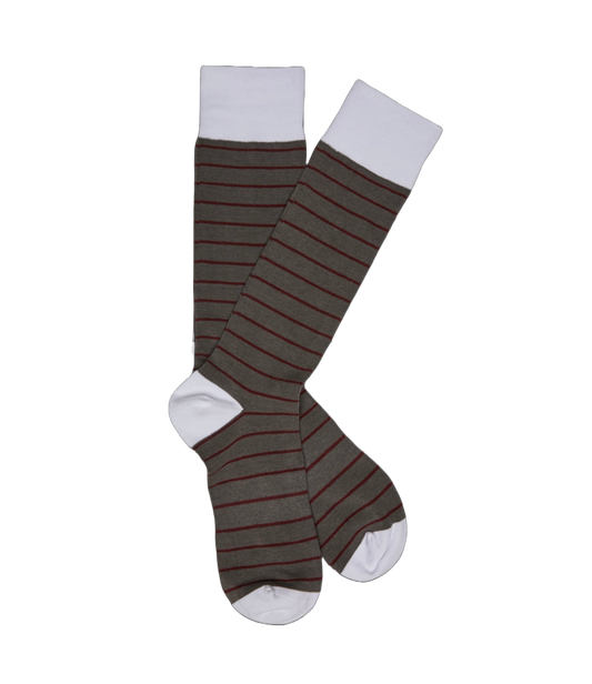 Maroon Wide Stripe Dress Sock