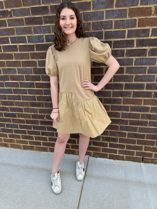 Knit Woven Mixed Dress