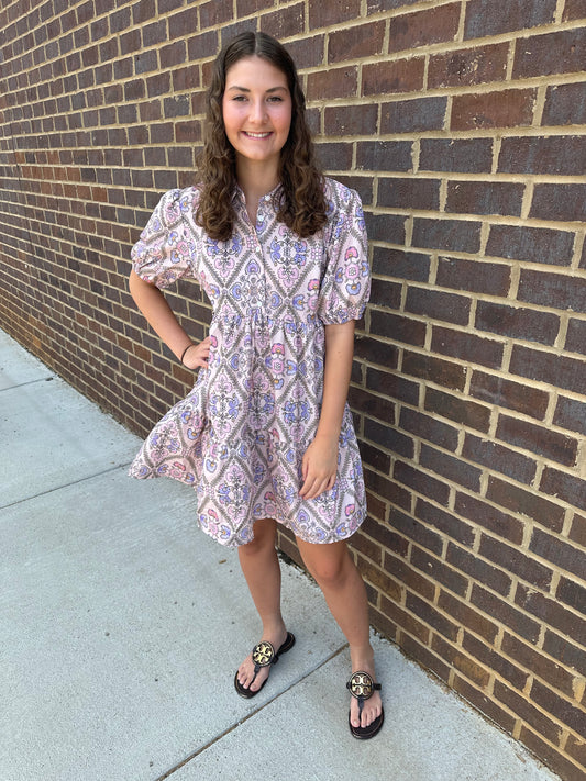 Purple Floral Hues Dress