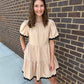 Cream Tiered MIni Dress